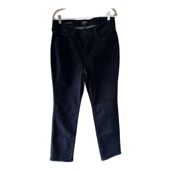 NYDJ Dark Wash Marilyn Straight Jeans Size 12 Classic Casual Versatile Basics - Picture 1 of 12